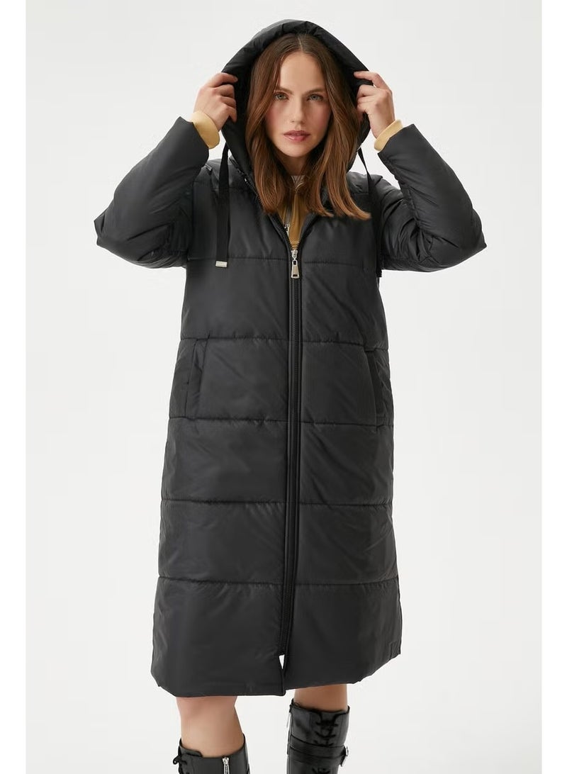 Ritnice Women's Warm Hooded Long Puffer Coat - Image 2